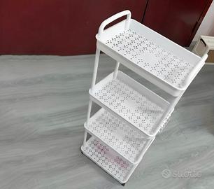 mobiletto carrello bianco 4 ripiani con ruote