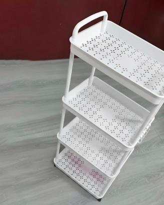mobiletto carrello bianco 4 ripiani con ruote