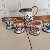 set 4 tazze + brocca