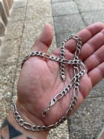 Collana argento 925 cm58 a maglia larga o catena
