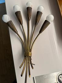 Applique italiana anni  60 in ottone a 5 luci