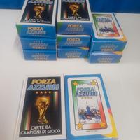 lotto di 10 mazzi  carte gioco forza azzurri nuovi