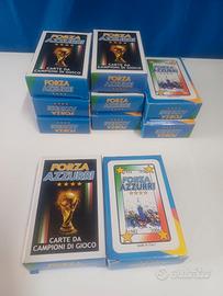 lotto di 10 mazzi  carte gioco forza azzurri nuovi