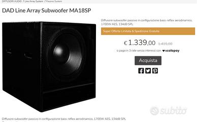 Subwoofer DAD MA18SP 3400w