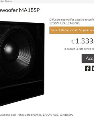 Subwoofer DAD MA18SP 3400w