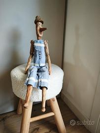 Pinocchio vintage in legno intagliato a mano