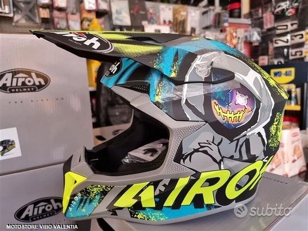 AIROH CASCO DA MOTO CROSS ENDURO MOTOCROSS 2021 WRAAP ALIEN YELLOW