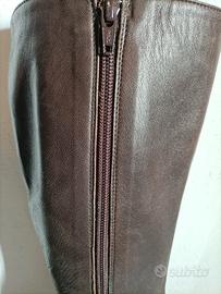 Stivali marroni in vera pelle, n.36