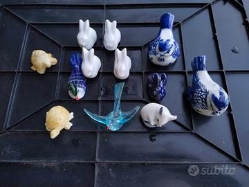 Soprammobili vari vetro, ceramica, peltro
