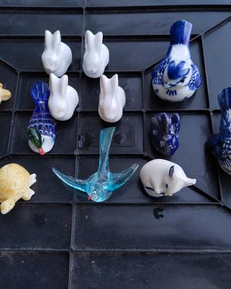 Soprammobili vari vetro, ceramica, peltro