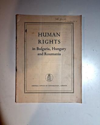 Documento storico 1953 Human Rights Europa Est Gue