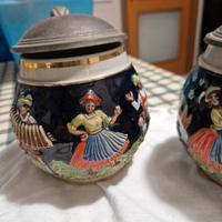 coppia di giarre da birra vintage