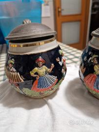 coppia di giarre da birra vintage