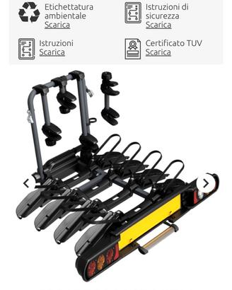 Portabici da gancio Traino PERUZZO per 4 bici