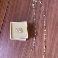 Anello e collana con perle e brillantini