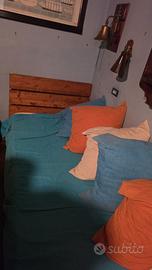 Letto Singolo / Divano in Legno Massello con Test