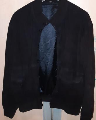 Giacca Bomber Vera Renna Camoscio Nero taglia 58