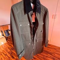 Paolo Pecora cappotto verde militare rrp 720,00