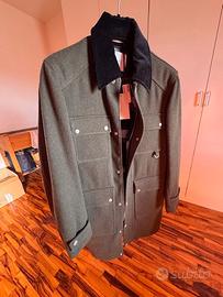 Paolo Pecora cappotto verde militare rrp 720,00