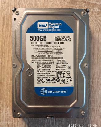 Hard DISK Western Digital Caviar Blue 500 gb