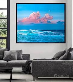 L’ALBA SUL MARE. Olio su tela.  150x120 cm.