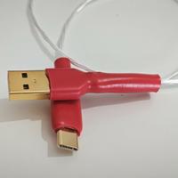 Cavo USB A, type C in purissimo Argento