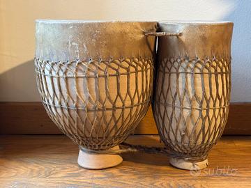 Bongo doppio in terracotta h. 24cm