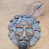 Campanello Leone Bronzo Massiccio 118g 8x7cm