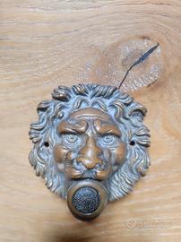 Campanello Leone Bronzo Massiccio 118g 8x7cm