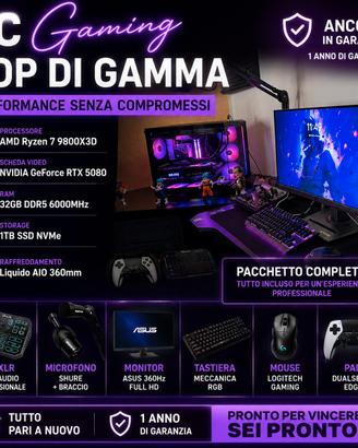 Postazione gaming professionale completa