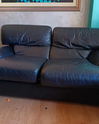 Divano in pelle nero Frau