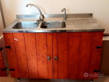 lavello 2 vasche e gocciolatoio 