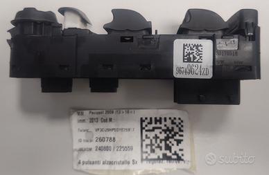 Peugeot 2008 Pulsantiera alzacristalli sx