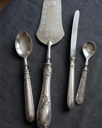 Set 4 Posate da Servizio in Argento – Vintage con 