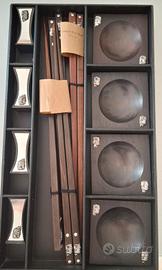 Set di bacchette per sushi: legno e metallo

