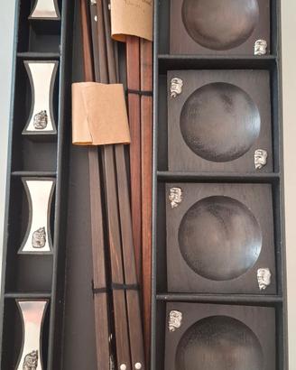 Set di bacchette per sushi: legno e metallo

