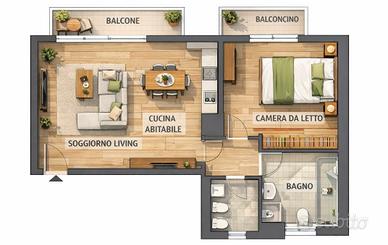 Bilocale piazza sabotino 490 spese incluse