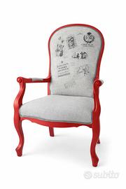 Poltrona vintage anni 60 in legno rosso