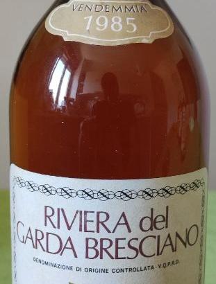 CHIARETTO RIVIERA DEL GARDA BRESCIANO ANNATA 1985