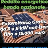 fotovoltaico GRATIS bando reddito energetico