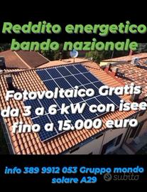fotovoltaico GRATIS bando reddito energetico
