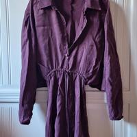 Mini Abito Camicia Viola Scuro/Prugna - Zara