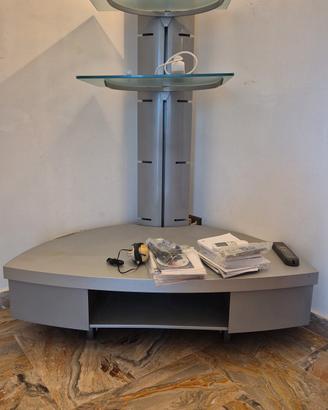 mobile angolare per TV e consolle in metallo e vet