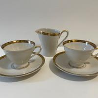 Set 2 tazzine + 2 piattini + bricco latte