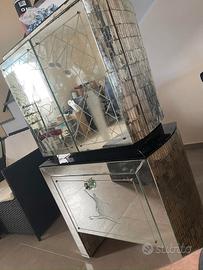 Mobile Bar a specchi vintage art Decó anni 30-40