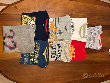 Set 8 t-shirt bimbo varie marche anni 2/4