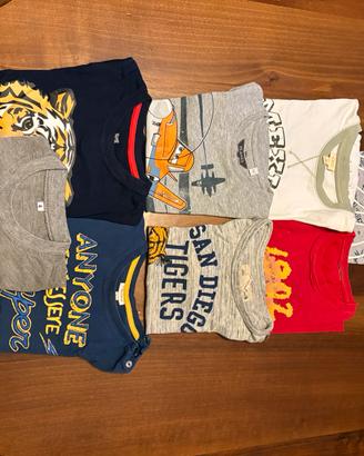 Set 8 t-shirt bimbo varie marche anni 2/4