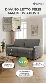 Divano Letto 3 Posti FELIS Mod. Amadeus