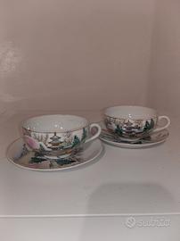 Set di tazze da tè e piattini in porcellana