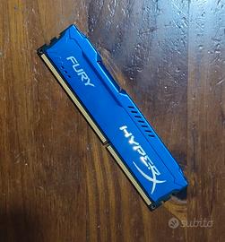 RAM DDR3 4GB Kingston HyperX Fury 1600MHz per PC F